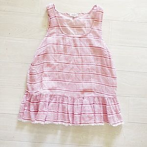 Beachlunchlounge  XL pink stripe tank top raw edge cotton